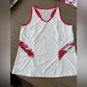 Tail White and Red Sports Tank Sz L